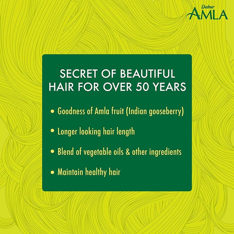 Dabur Amla Hair Oil 300ml | Natural Care | Enriched with Amla, Natural Oils & Vitamin C | For Long, Strong & Dark Hair - Image 5